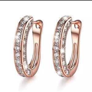 18k Rose Gold Cubic Zirconia Earrings